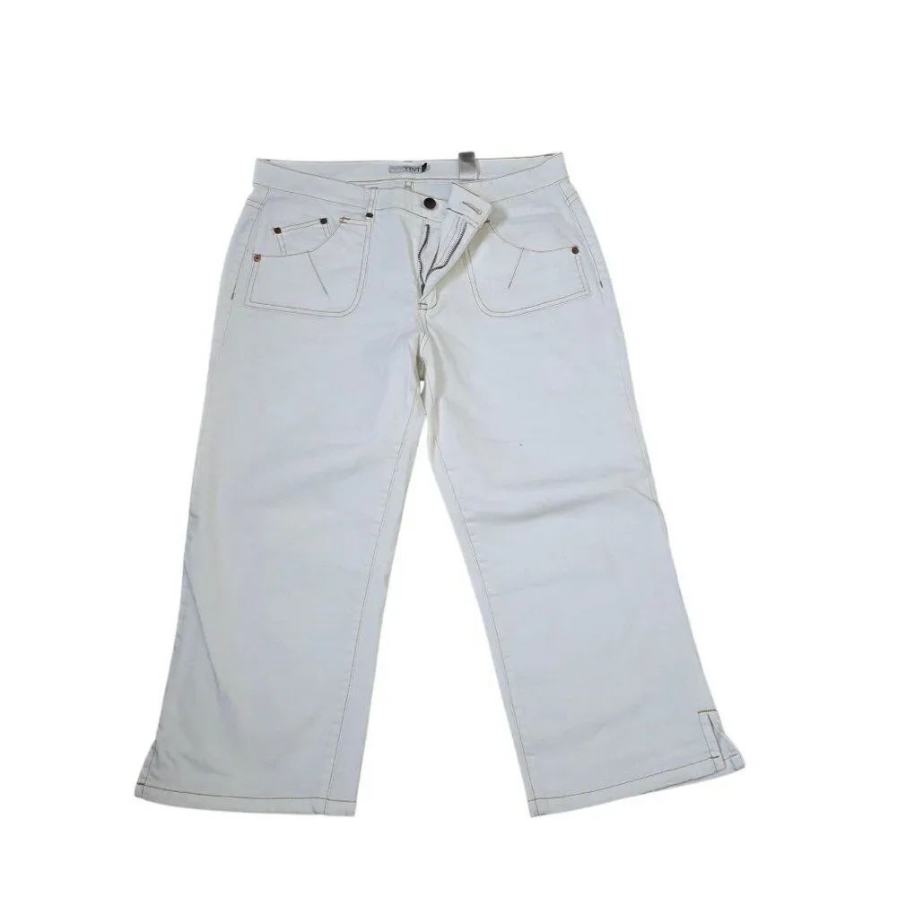 Vintage Y2K White Denim Cropped Jeans Womens Size 12